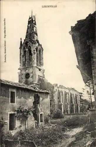 Ak Lironville Meurthe et Moselle, Kirche, Ruinen