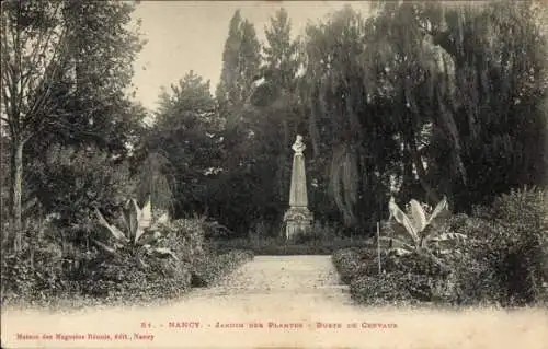 Ak Nancy Meurthe et Moselle, Jardin des Plantes, Buste de Crevaux