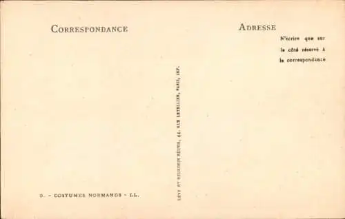 Ak Normandie, Paar in Volkstracht