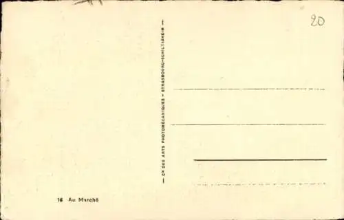 Künstler Ak Huygen, Französische Volkstracht, Markt, Händlerinnen, Waren