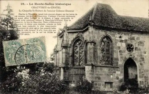 Ak Chauvirey-le-Chatel Haute Saône, Chapelle St-Hubert de l'ancien Chateau-Dessous