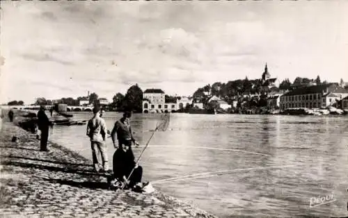 Ak Gray Haute Saône, La Saone prise du quai Villeneuve