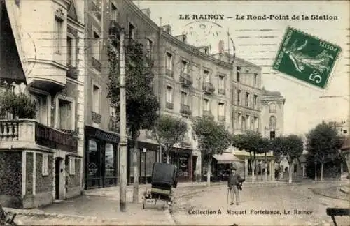 Ak Le Raincy Seine Saint Denis, Rond Point de la Station