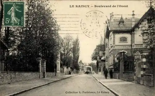 Ak Le Raincy Seine Saint Denis, Boulevard de Ouest