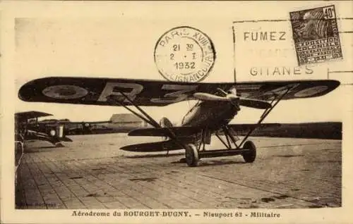 Ak Bourget Dugny Seine Saint Denis, Nieuport-Delage NiD. 62 C1, Aérodome