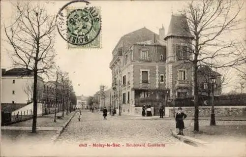 Ak Noisy le Sec Seine Saint Denis, Boulevard Gambetta