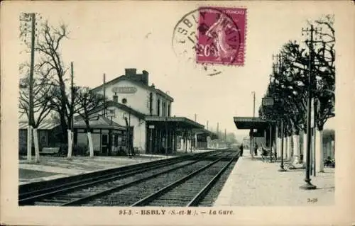 Ak Esbly Seine et Marne, Gare