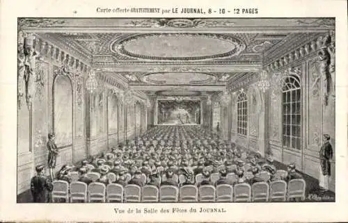 Ak Belleville Paris 20. Jahrhundert, Blick auf die Salle des Fetes du Journal