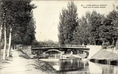 Ak Chalons sur Marne, Brücke über den Seitenkanal