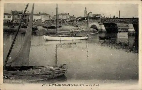 Ak Saint Gilles Croix de Vie Vendée, Brücke