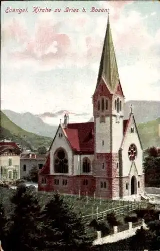 Ak Gries Bozen Bolzano Südtirol, Evangelische Kirche