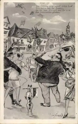 Künstler Ak Wien 19. Döbling Österreich, Grinzing, Karl Hengl's Heuriger