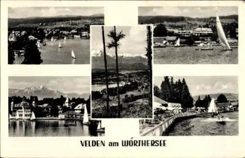 Ak Velden am Wörthersee in Kärnten, Segelpartie, Ort