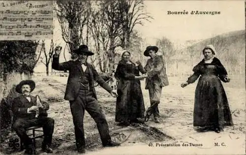 Ak La Bourreio d'Aubergno, Bourrée d'Auvergne, Präsentation der Damen