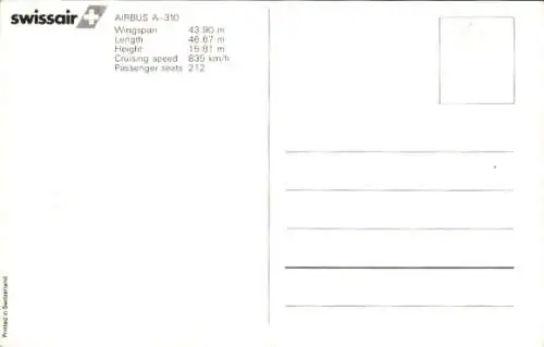 Ak Schweizer Passagierflugzeug, Swissair, Airbus A310 Europe