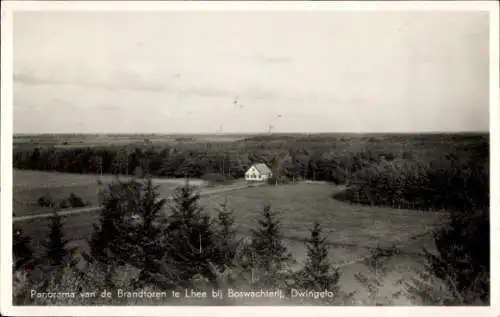 Ak Dwingelo Dwingeloo Drenthe Niederlande, Panorama der Brandtoren in Lhee