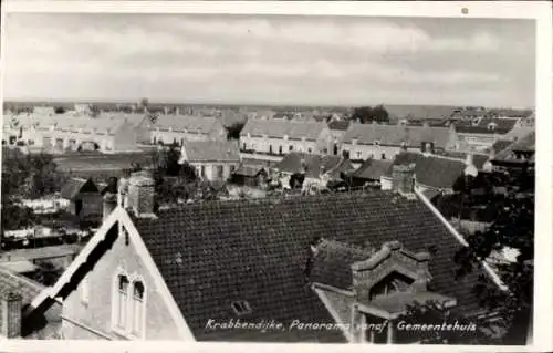 Ak Krabbendijke Zeeland, Panorama vom Rathaus