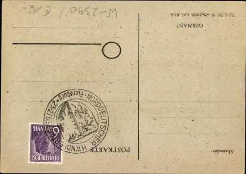 Briefmarken Ak Flensburg in Schleswig Holstein, Briefmarken Ausstellung 1947