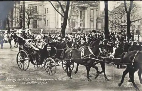 Ak Berlin, Einzug des Dänischen Königspaares, Februar 1913