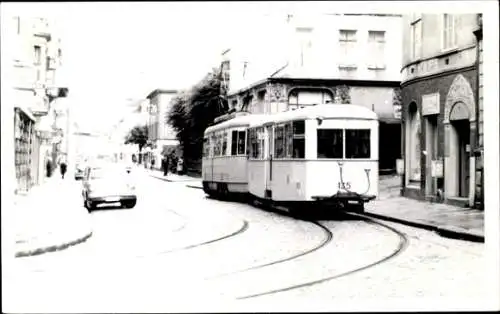 Foto Ak Norwegen, Straßenbahn in Fahrt