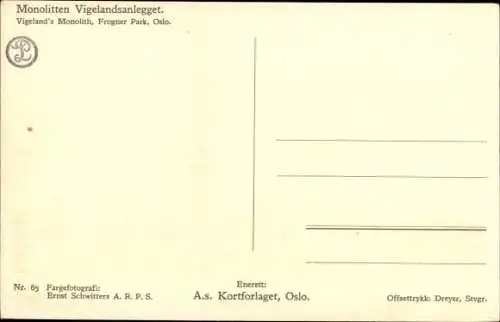 Ak Oslo Norwegen, Frogner Park, Monolitten Vigelandsanlegget, Vigeland's Monolith