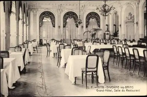 Ak Divonne les Bains Ain, Grand Hotel, Salle du Restaurant