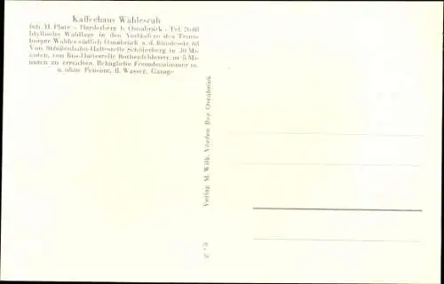 Ak Harderberg Georgsmarienhütte, Pension Waldesruh, Inh. H. Plate