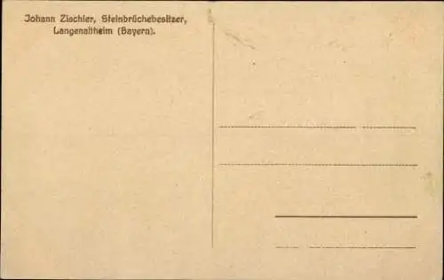 Ak Langenaltheim in Mittelfranken, Gyrodus, Fossil, Johann Zischler Steinbruchbesitzer