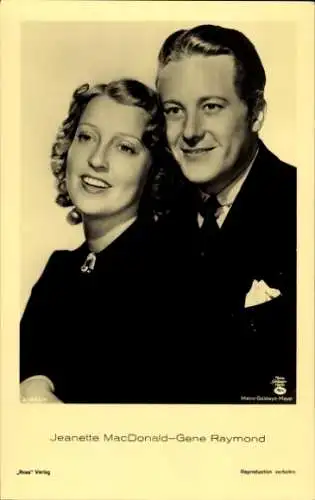 Ak Schauspieler Gene Raymond und Jeanette MacDonald, Portrait