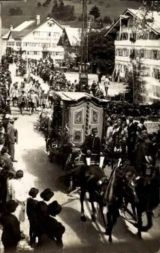 Foto Ak Oberstaufen im Allgäu, Fest, Festzug, Kutsche