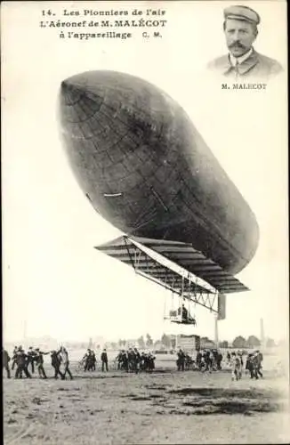 Ak Les Pionniers de l’Air, das Flugzeug von M. Malécot