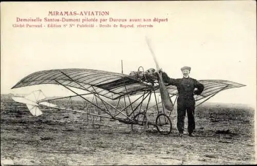 Ak Miramas-Aviation, Demoiselle Santos-Dumont, vor ihrem Abflug von Dufour gesteuert