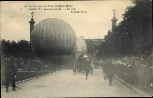 Ak-Jubiläum der Unabhängigkeit Belgiens, Großes Aerostatisches Festival 1905, Ballon