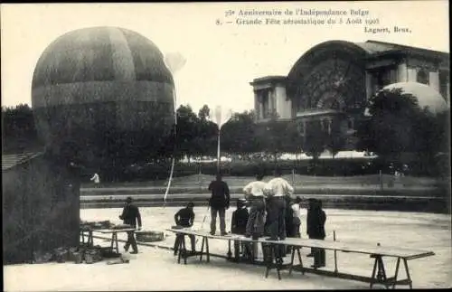 Ak-Jubiläum der belgischen Unabhängigkeit, Großes Aerostatisches Festival 1905, Ballon