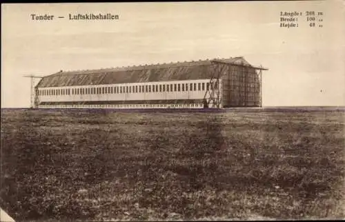 Ak Tonder Dänemark, Luftschiffhalle