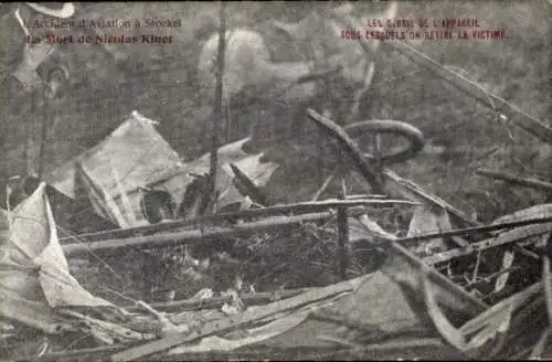 Ak-Flugunfall in Stockel, Der Tod von Nicolas Kinet, Die Trümmer des Geräts