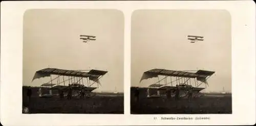 Stereo Ak Schwalbe-Zweidecker, Schwade