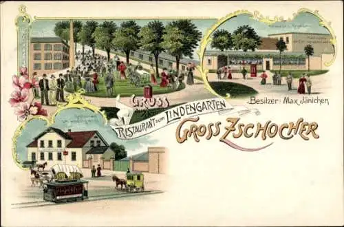 Litho Großzschocher Leipzig in Sachsen, Restaurant zum Lindengarten