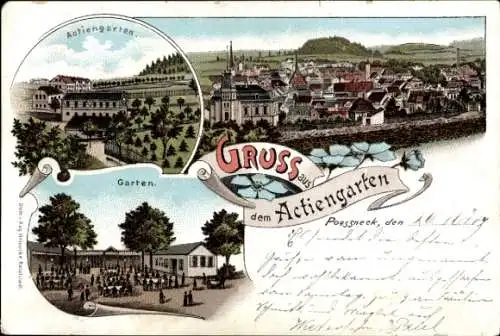 Litho Pößneck in Thüringen, Gesamtansicht, Actiengarten