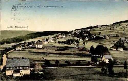 Ak Neuwernsdorf Neuhausen im Erzgebirge, Gesamtansicht, Gasthof Neuwernsdorf