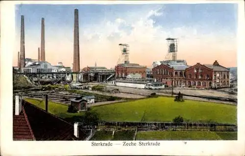 Ak Sterkrade Oberhausen Nordrhein Westfalen, Blick zur Zeche Sterkrade, Schornsteine