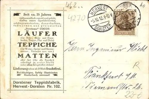 Ak Hervest Dorsten in Westfalen, Dorstener Teppichfabrik