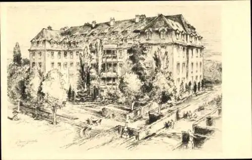 Künstler Ak Nymphenburg München Bayern, Krankenhaus vom Dritten Orden