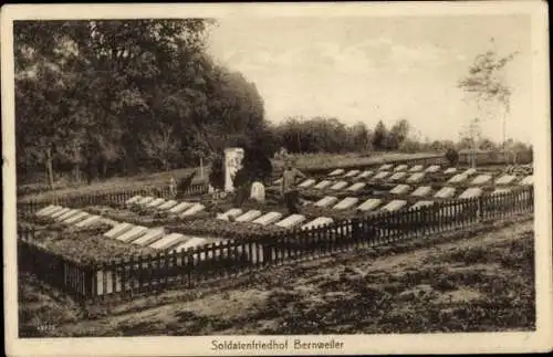 Ak Bernwiller Bernweiler Elsass Haut Rhin, Soldatenfriedhof