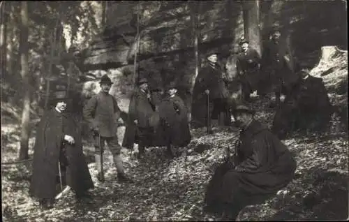 Foto Ak Sayda im Erzgebirge, Mortelgrund, Wanderer