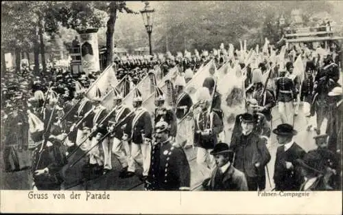 Ak Berlin, Parade, Fahnen-Compagnie