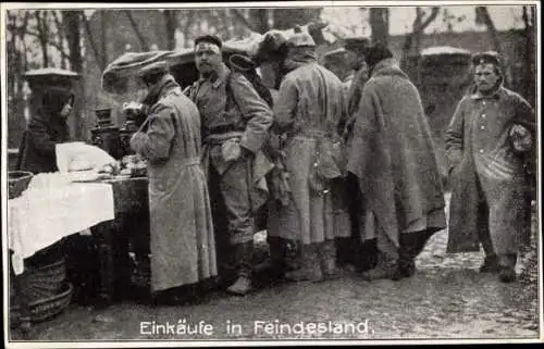 Ak Deutsche Soldaten, Einkäufe in Feindesland, I. WK