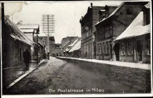 Ak Jelgava Mitau Lettland, Poststraße, Häuser