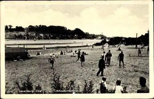 Ak Lauenburg in Schleswig Holstein, Hohnstorfer Strand, Badegäste