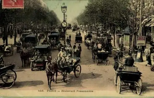 Ak Paris IX, Boulevard Poissonnière, Kutsche